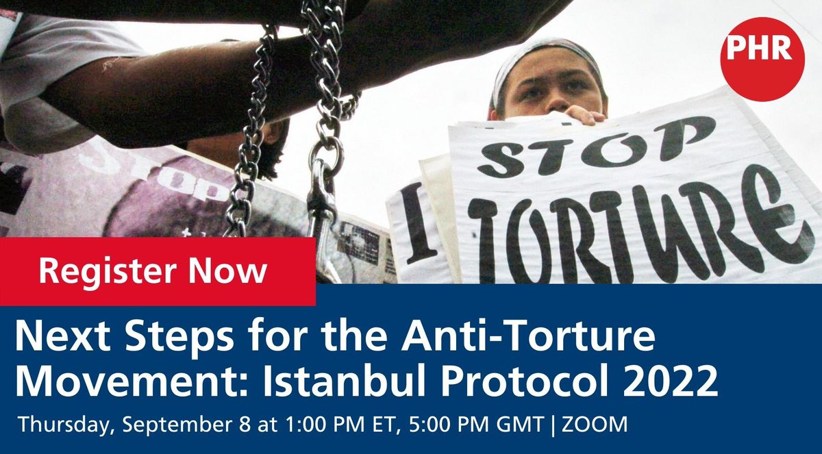 ICYMI: @hrcberkeley's @rohinihaar is moderating a @P4HR panel including @viacopino1 + other experts on the 2022 updated #IstanbulProtocol & next steps for the global anti-torture movement this Wed. Sept 8 @ 10:00 am PT/ 1:00 pm ET. Register now!

law.berkeley.edu/event/next-ste…