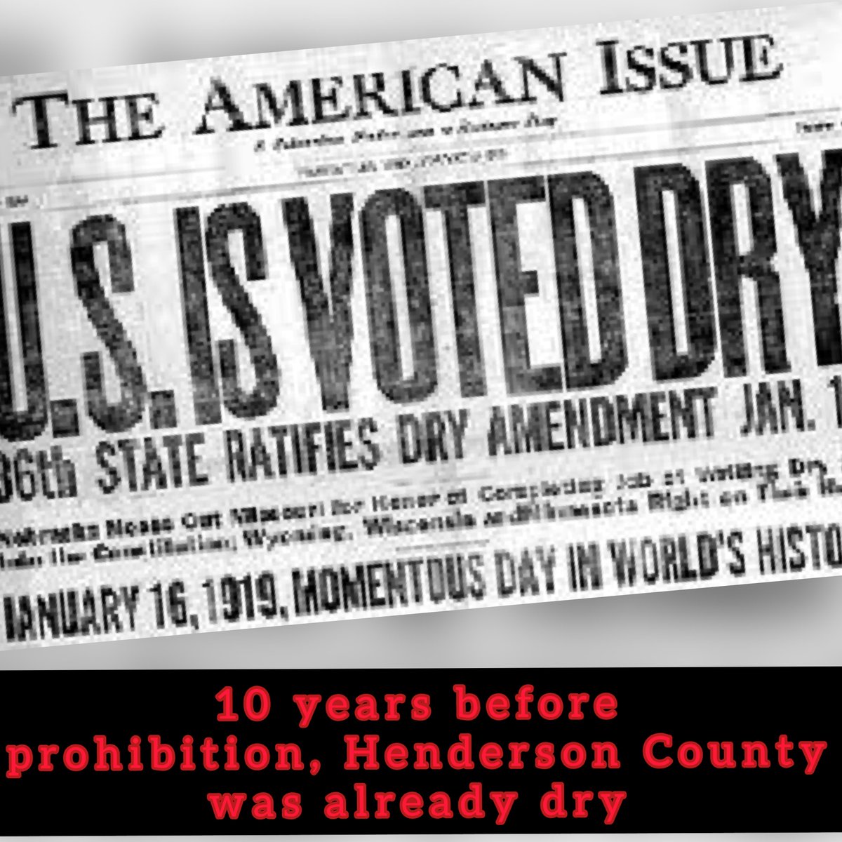 In 1909, (10 years before the rest of the country) Henderson County had already outlawed recreational alcohol consumption. As a result, “Underground Hendersonville” was created under Main Street. Many car chases and shootings occurred on our very own streets. #828isGreat