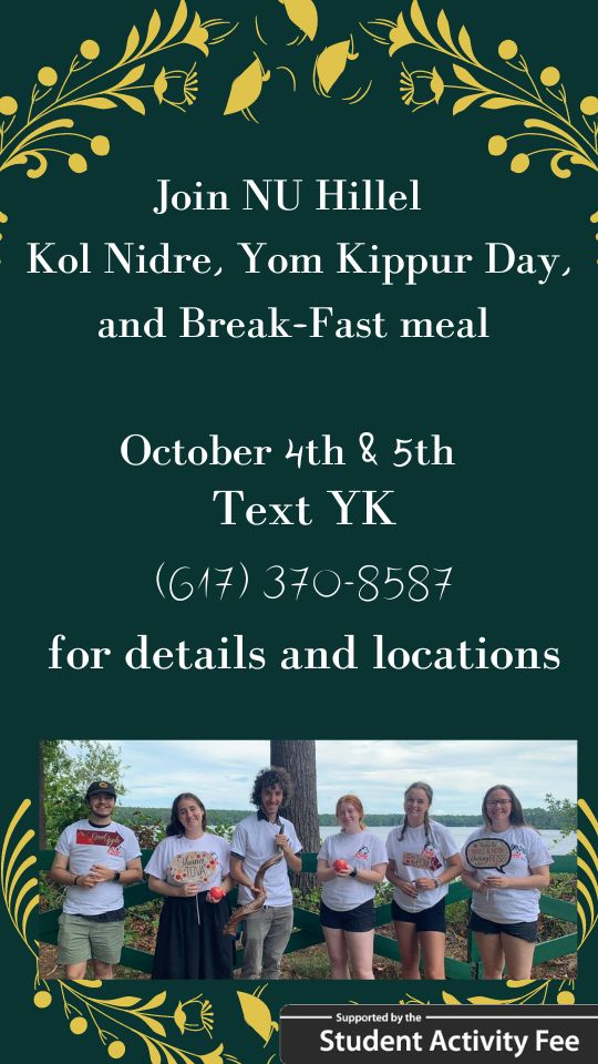 Don't miss out on high holidays with #Northeastern #Hillel 🍯