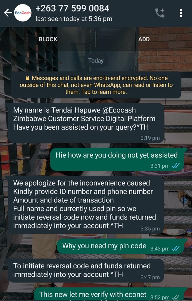 Shingie0601's tweet photo. @EcoCashZW @dtmusindo @ETuluzawu @MukudzeiZim Okay yaifanira kubata 2000 but yakatora 2000 two times my number is 0775391210 unfortunately I have one of your agents who is asking for my pin code so that you can reverse the transaction https://t.co/8V6FPxlRnb