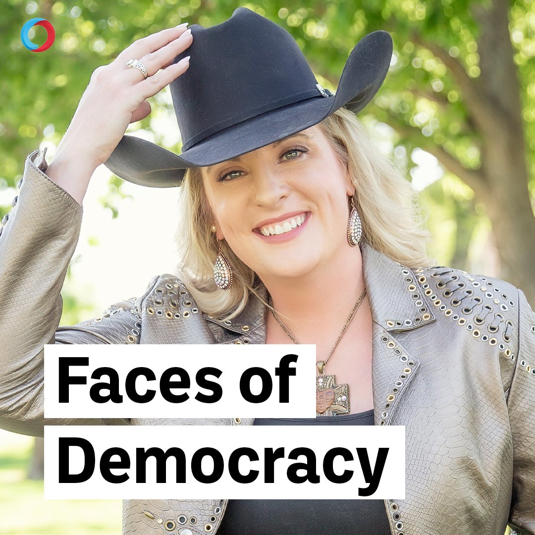 IssueOneReform's tweet image. This is Carly. She's a former rodeo queen. She's also a local election official who's working to safeguard our democracy. Now, it’s up to us to support her and election workers across the country.
#FacesOfDemocracy
