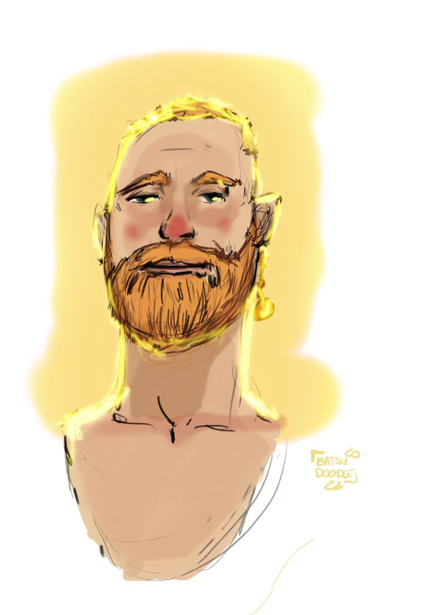 Batsuscream's tweet image. Quick sketch started at a bar and ended at home (not with the guy )#batsudoodle #randomguy