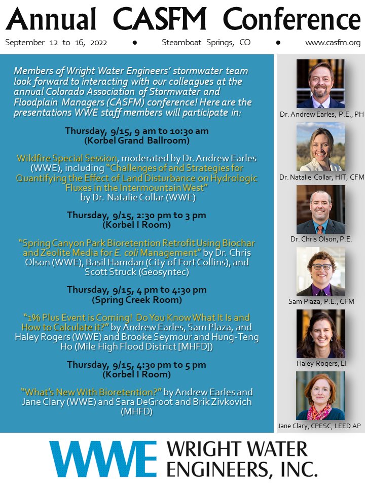 WrightWater's tweet photo. We hope to see many of you at the CASFM conference! #stormwater #CASFM https://t.co/5njBkOSKYp
