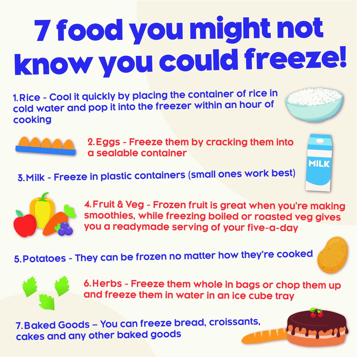 CSL_Members's tweet photo. You name it, you can almost certainly freeze it! Your freezer is a great way to save those goodies which are nearly at their use by date. ❄️🍓🍞🥔 #FrozenFoodWeek #ReduceFoodWasre #ThinkFrozen #CompanyShop https://t.co/r1vuMuMM5s