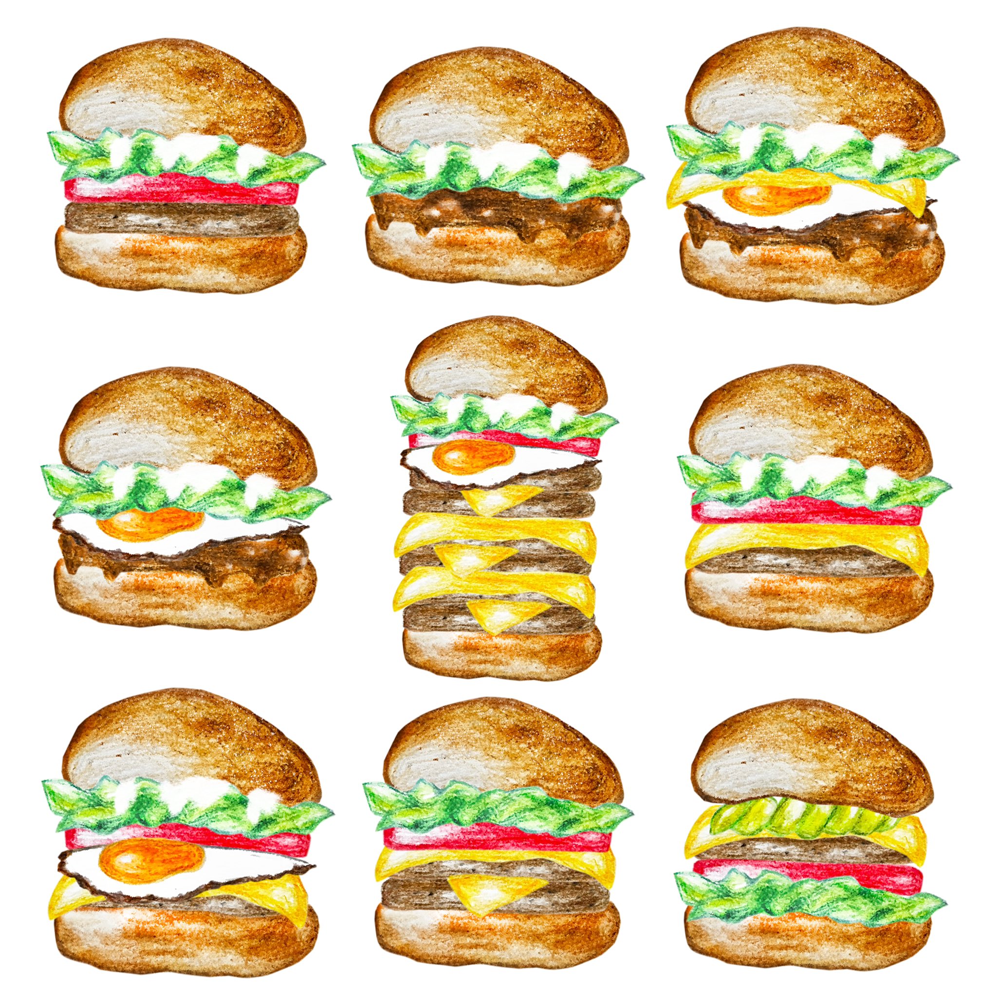 تويتر 飲食店専門手描きイラスト そらまめ堂 على تويتر ハンバーガーイラストを 9個追加しました チーズてりたまが食べたい すべてフリー素材 プロフィールurlよりどうぞ フリー素材 ハンバーガー チーズ