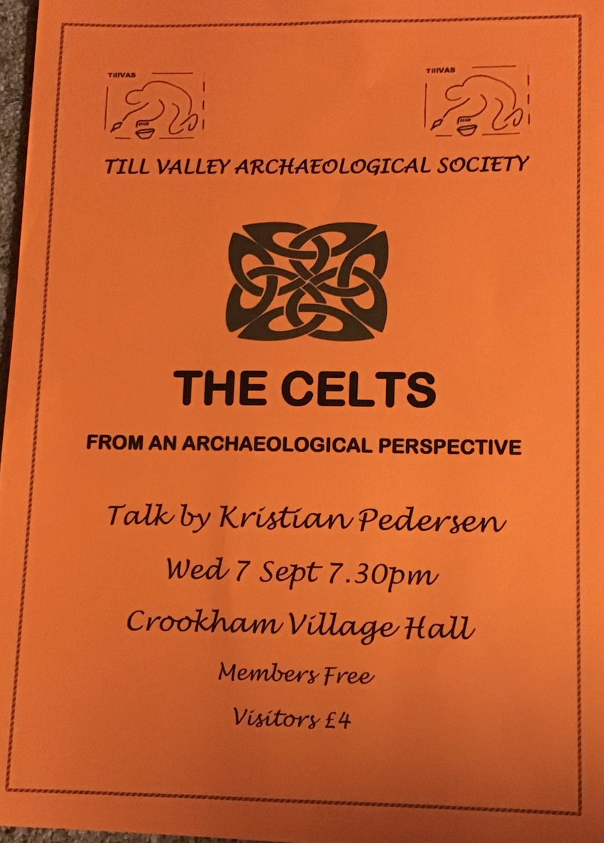 Wed 7 Sept TillVAS returns! Come hear #kristianpedersen speak on The #Celts Crookham Village Hall 7pm.
