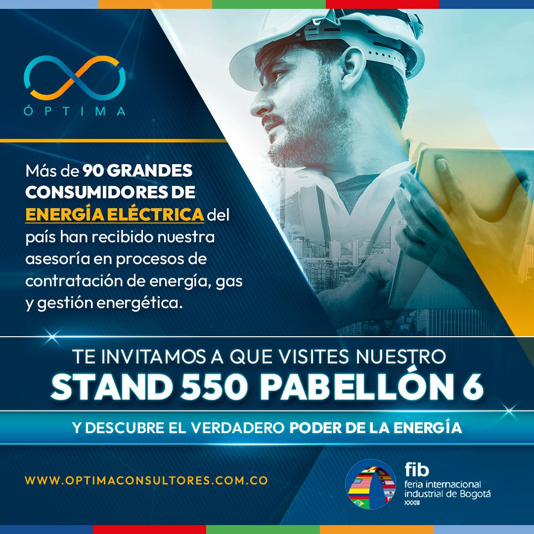 Optima_Consult's tweet photo. Vamos con toda la ENERGÍA a la #FIB2022 para seguir demostrando por qué somos el aliado perfecto para el desarrollo de tus proyectos energéticos!⚡️ https://t.co/iqG5Ac72r1