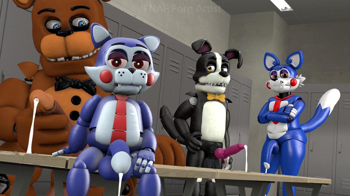 FNAFPornArtist's tweet photo. Here's a cute lil kitty with a huge shlong.
And the boyos are watching hehe.
( Made by me )
( Candy model at the background made by @jizzyfox1 )
#fnafporn #fnafnsfw #nsfwfnaf #nsfwart #nsfw #FNACnsfw #sfmnsfw https://t.co/4xSEjxCk0e