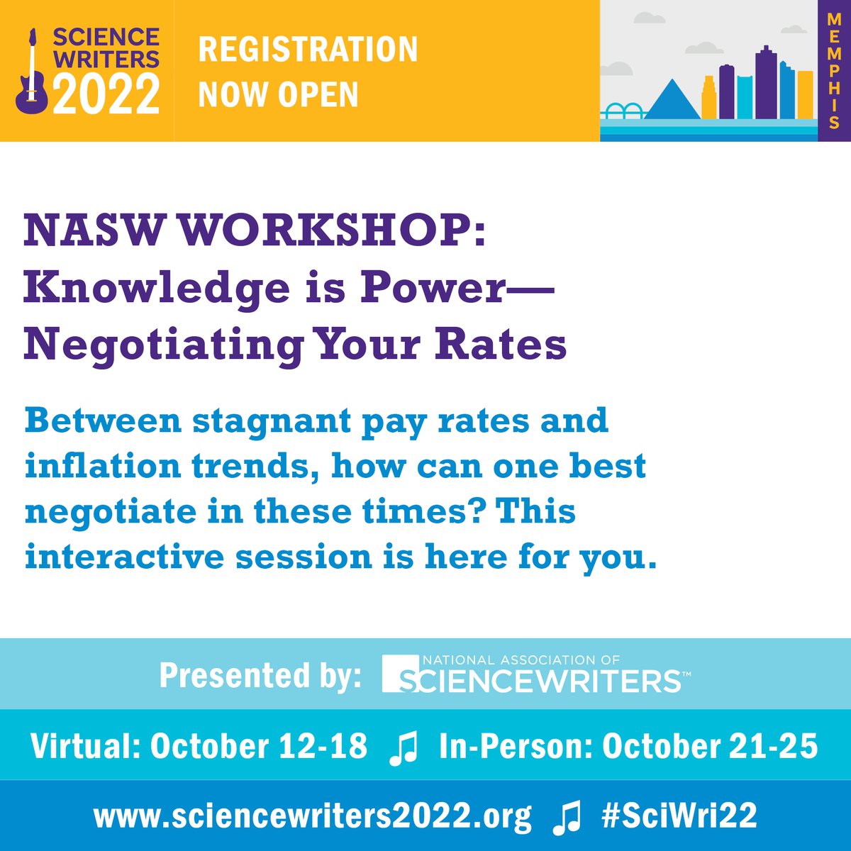 ScienceWriters's tweet photo. Can freelancers effectively negotiate in these times? Learn the business side of science writing at the #SciWriPay workshop organized by @schmidtwriting @KendallSciWrite. See you at #SciWri22 this October!

Full Program: https://t.co/6jH675AGy5
Register: https://t.co/BtYDdjdr9J https://t.co/iN1sa2XurD