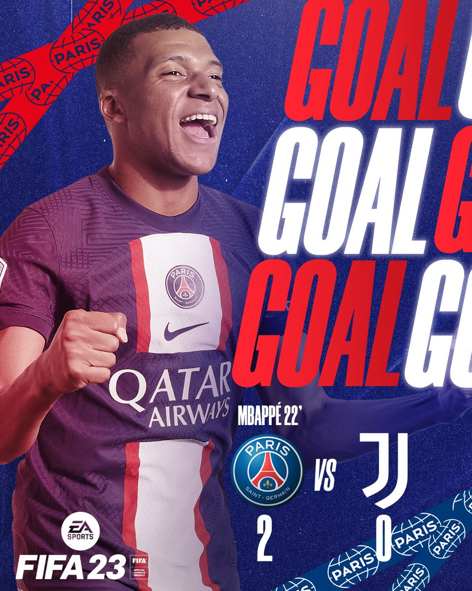 PSG_inside's tweet photo. 22' Deuxième but parisien. C'est signé @KMbappe pour le doublé !! 🤩

#PSGJUV 2️⃣-0️⃣ https://t.co/dYMazpLPv4