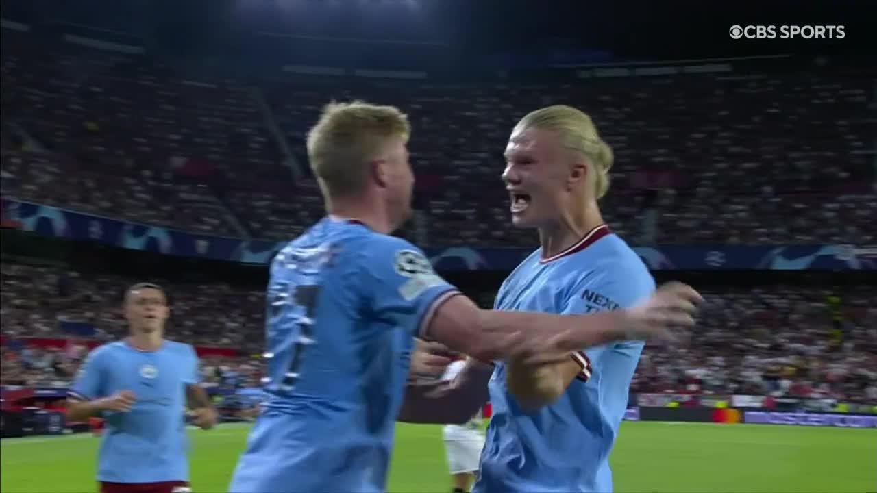 ERLING HAALAND IS INEVITABLE. HIS FIRST #UCL GOAL IN A MAN CITY SHIRT 🤖”