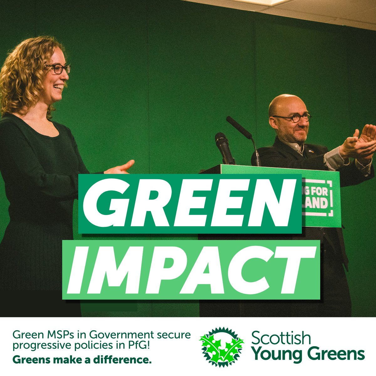 What a day! ☺️

Ngl, we’re still feeling proud of today’s amazing programme for government (PfG), in which <a href="/scottishgreens/">Scottish Greens</a> MSPs managed to secure some amazing progressive policies! 💚

Rent freezes, buffer zones, a ban on conversion therapy and more! Greens make a difference 🔥