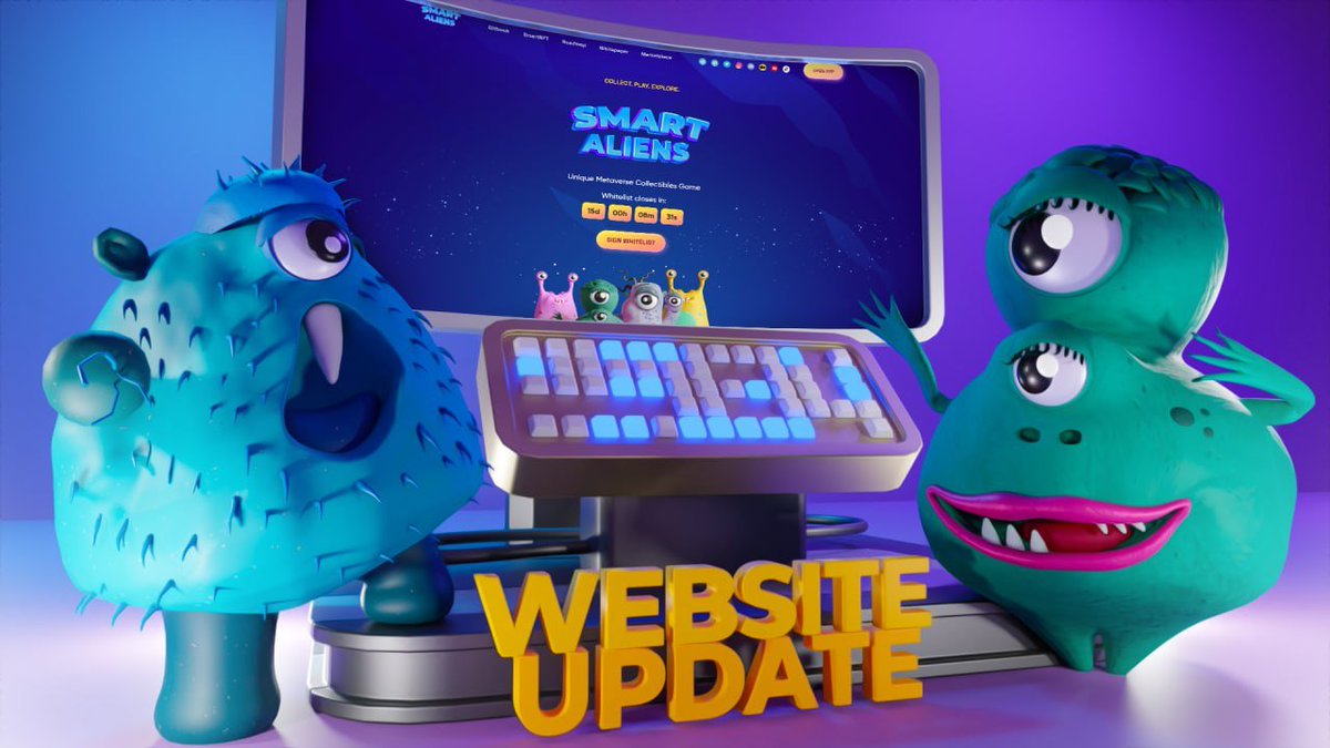 📣 We are proud to announce that our new domain and website is live smartaliens.io  

📝 Our whitelist is also open for our presale. Please sign up with the link: smartaliens.io/whitelist.php

#SAS #SmartNFT #NFTdrop #nftart #BNB $BTC