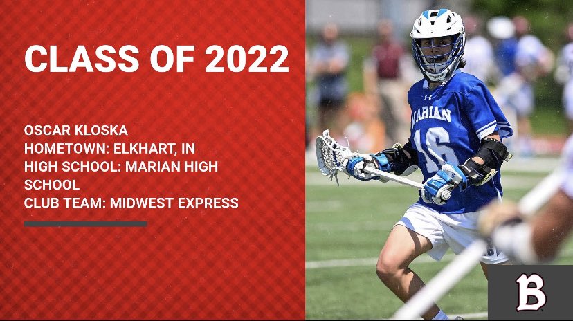 BenuEaglesMLAX's tweet photo. Class of 2022

Up next from Elkhart Indiana and Marian High School we have Oscar Kloska who played his club ball with @ExpressMidwest 

Oscar chose us for our academics, campus and our competitive lacrosse program

#HailBenU https://t.co/wAkf6wqlWH