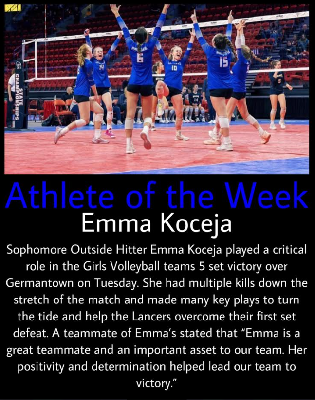 BCLancers (@bchsaad) on Twitter photo Emma Koceja has been selected by the <a href="/BC_Blue_Crew/">Brookfield Central Blue Crew</a> as the Athlete of the Week for her role in the Girls Varsity Volleyball team's hard fought victory over Germantown last week. Congrats Emma! Emma Koceja has been selected by the <a href="/BC_Blue_Crew/">Brookfield Central Blue Crew</a> as the Athlete of the Week for her role in the Girls Varsity Volleyball team's hard fought victory over Germantown last week. Congrats Emma!