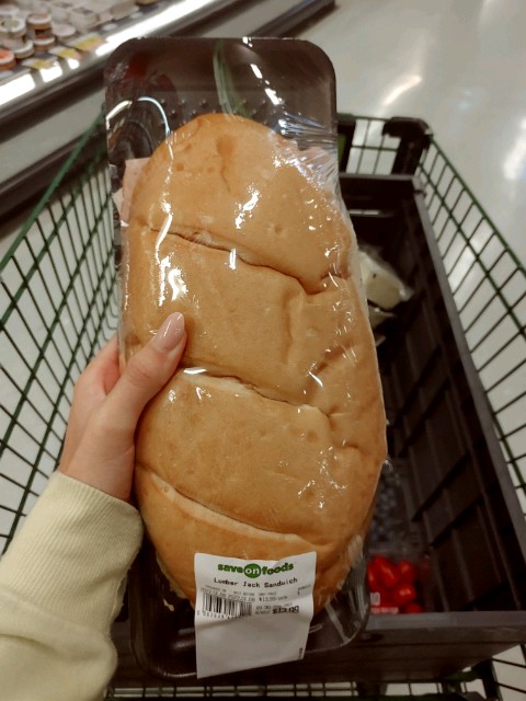 Atom_James's tweet photo. RIP Lumberjack sandwich from @saveonfoods  They've been getting worse and worse since the Safeway takeover but this is just hilarious. Just stop selling them if you're not going to do it right. https://t.co/bUwfdcT45v