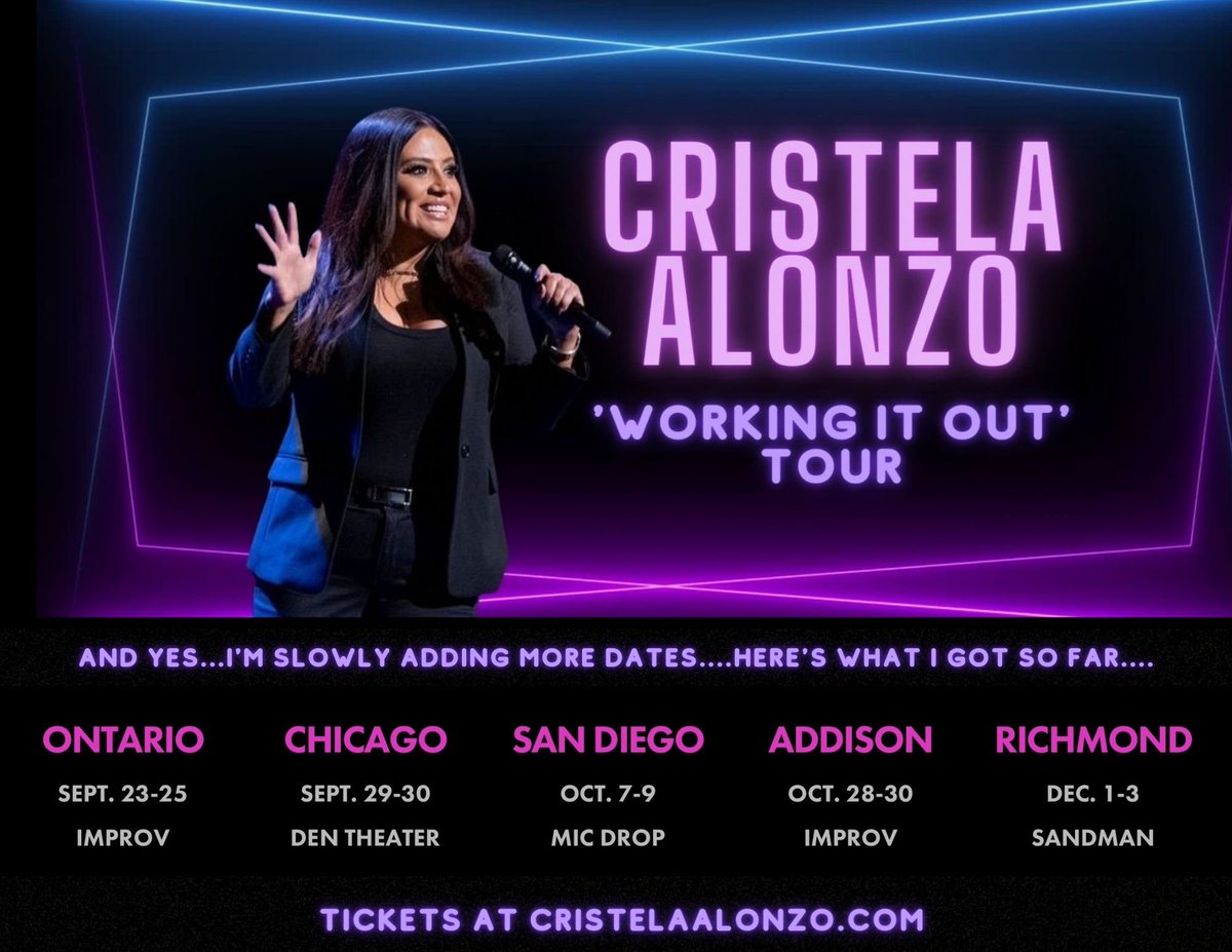 cristela9's tweet photo. I’m starting to go out with new ideas post #MiddleClassy. YES…I’ll be slowly adding new dates. I’m not one that strives to get a new hour asap. I just work on it until I feel it’s ready. Stand-up is a work in progress and here’s my progress. Tickets: https://t.co/g0l8JFRqOr https://t.co/t4eFoUMueP