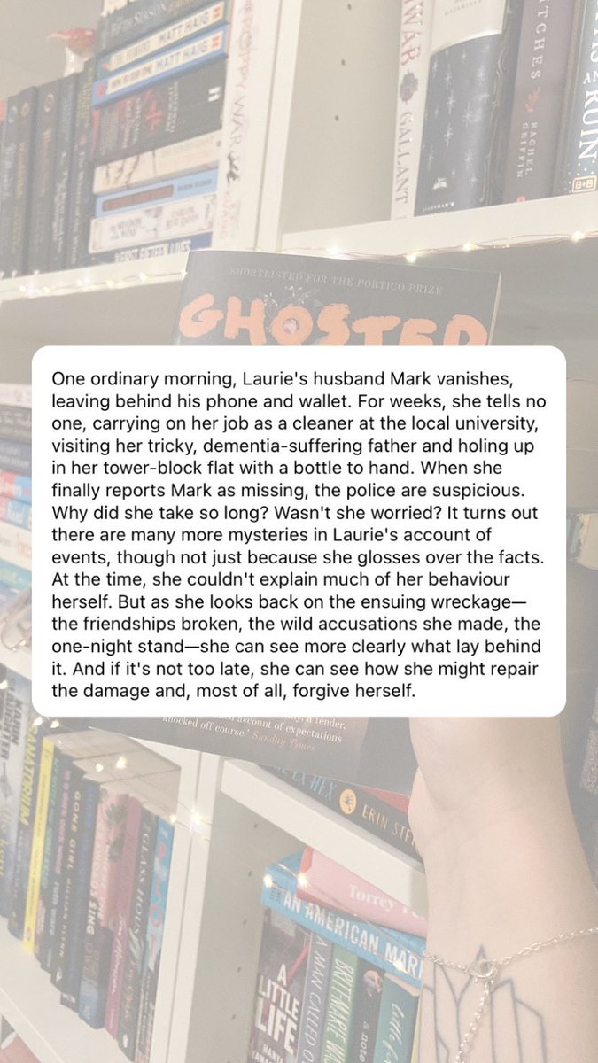 It me⬇️

Happy #nationalreadabookday!📚

Tonight I’m reading Ghosted by Jenn Ashworth.

I’m not usually a fan of character driven stories but I’m really enjoying this one.