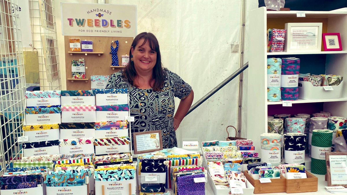 TweedlesH's tweet photo. @BritishCrafting #SBSwinnershour  👋🏼 I’m Cassandra and I design and sew eco friendly homewares to replace the single use plastics in your home! The brighter the better! https://t.co/9bLJRe9oxP
