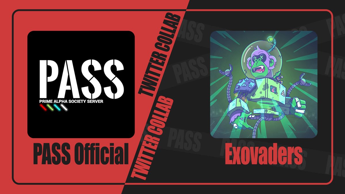 PrimeXAlpha's tweet photo. Special thanks to @exovaders. They've allocated 
5 Whitelist spots for our followers! 

PASS x Exovaders

🎁5x WL SPOTS for our followers.

How to join:
1️⃣ Follow 
@exovaders
@PrimeXAlpha
2️⃣ Like &amp; RT 

More tags = Extra Entries

#giveaway #WLgiveaway  #ETH #NFTs #NFTCommunity https://t.co/rQQqllrx5I