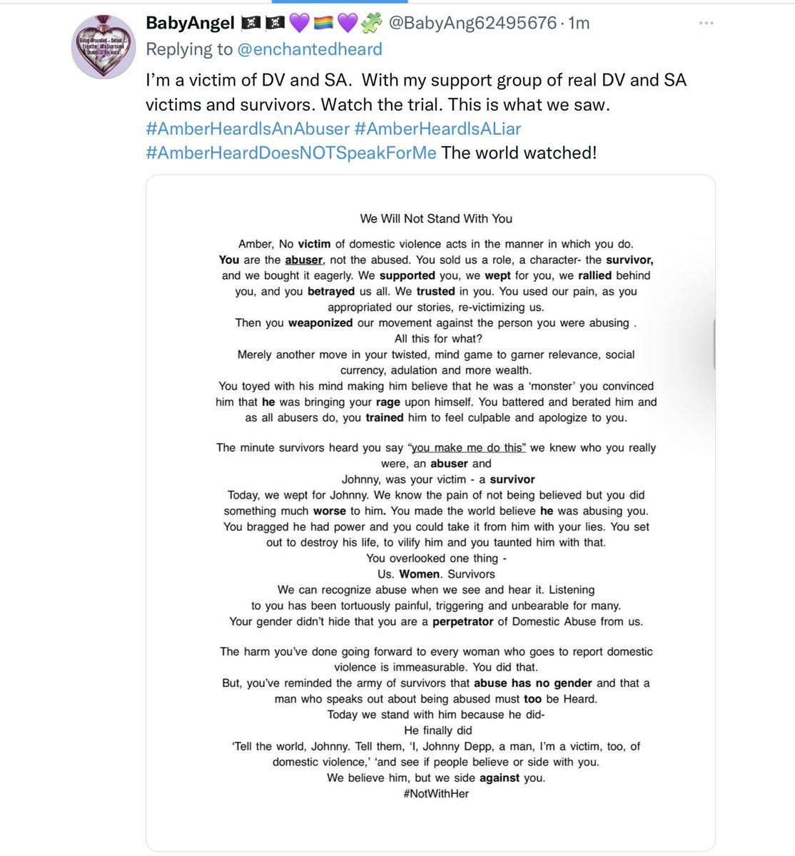 BabyAng62495676's tweet photo. @Italiancowgirlm @discoveryplus I don’t care if he is a star. Give me a break. I don’t care if he gives a shit about me either. #IStandfortheTruth https://t.co/ozNdPmtKEU