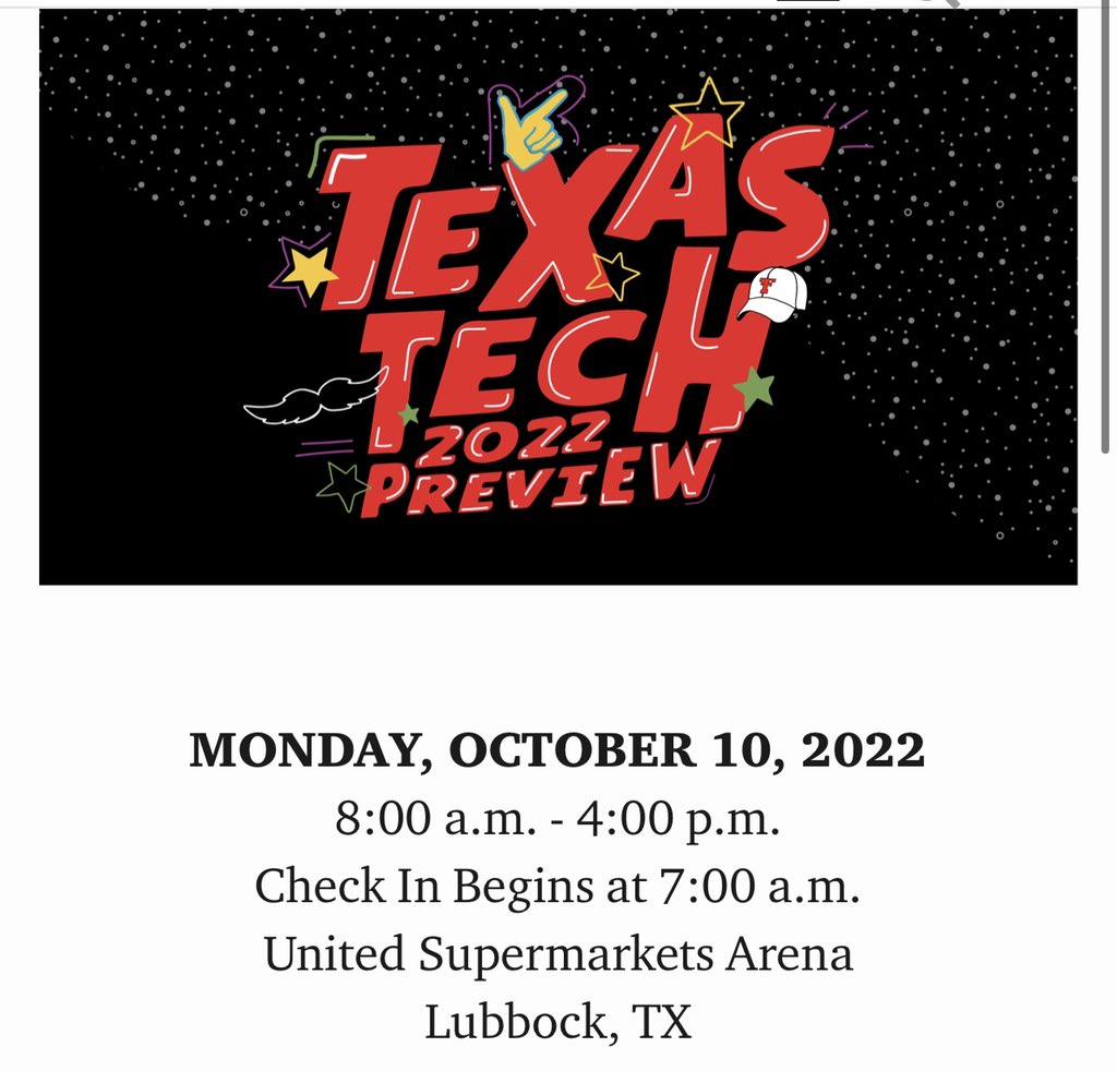 Interested in <a href="/TexasTech/">Texas Tech University</a>? Check out their Preview Day on October 10th! 

<a href="/BronchoNews/">OHS Broncho News</a> <a href="/BigRedBronchos/">Odessa High School</a> <a href="/OhsStuco/">OHS StuCo❤️🤍</a>