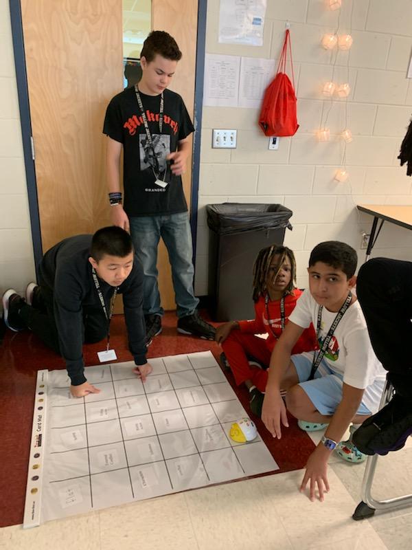 glenview_middle's tweet photo. "Vocabulary is a significant predictor of overall reading comprehension and student performance." (Fisher &amp; Frey, 2014)

ELA students get a hands-on opportunity to practice vocabulary by coding Bee-Bots!🐝 #gmsbuzz #A5EDventure https://t.co/xXNh2QfjON