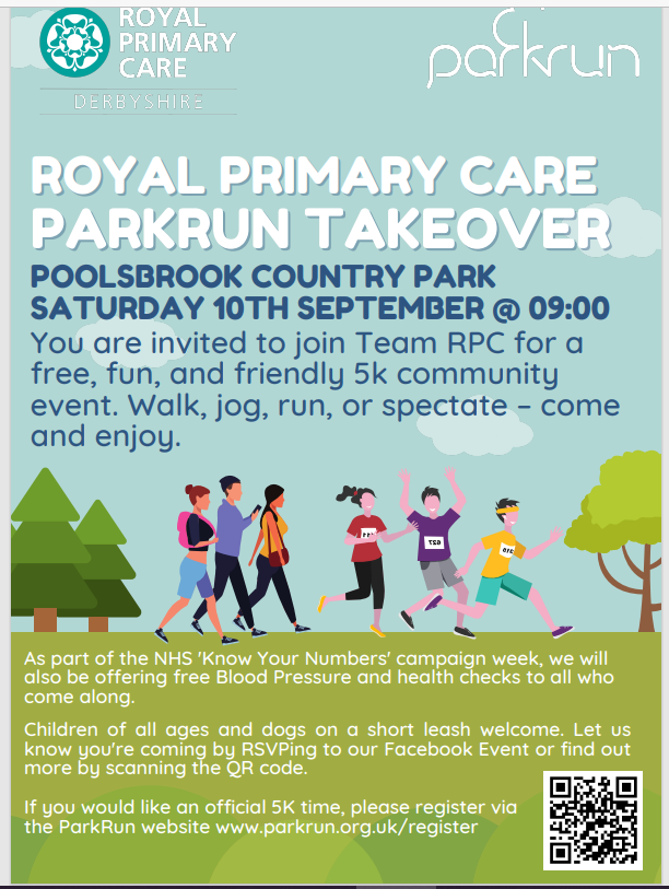 Anne-Frances Hayes for Staveley (@anne_staveley) on Twitter photo This Sat (10th) <a href="/RoyalPrimary/">Royal Primary Care</a> is taking over the local #ParkRun at #Poolsbrook Country Park. Theyโre partnering with <a href="/DCCPublicHealth/">Live Life Better Derbyshire</a> who will provide free health checks for all who take part. #ParkRun is free and you can sign up here: parkrun.org.uk/register/?evenโฆ โ This Sat (10th) <a href="/RoyalPrimary/">Royal Primary Care</a> is taking over the local #ParkRun at #Poolsbrook Country Park. Theyโre partnering with <a href="/DCCPublicHealth/">Live Life Better Derbyshire</a> who will provide free health checks for all who take part. #ParkRun is free and you can sign up here: parkrun.org.uk/register/?evenโฆ โ
