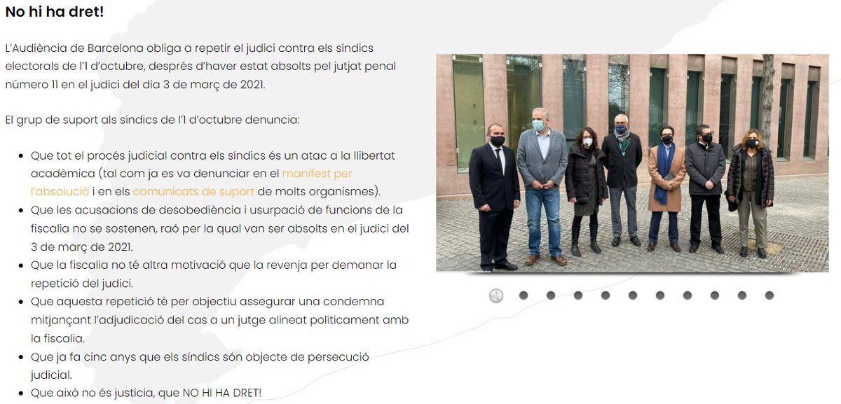 Avui fa 5⃣ anys que <a href="/JMatasD/">Jordi Matas Dalmases</a>, <a href="/taniaverge/">Tània Verge Mestre</a>, <a href="/MMarsalFerret/">Marc Marsal</a>, <a href="/MartaAlsina/">Marta Vilà Alsina</a> i <a href="/jpagesm/">Josep Pagès i Massó</a> van ser nomenats síndics electorals de l’1-O per vetllar per les garanties del referèndum.

Cinc anys després, hem de continuar denunciant la persecució que pateixen i donar-los tot el suport!