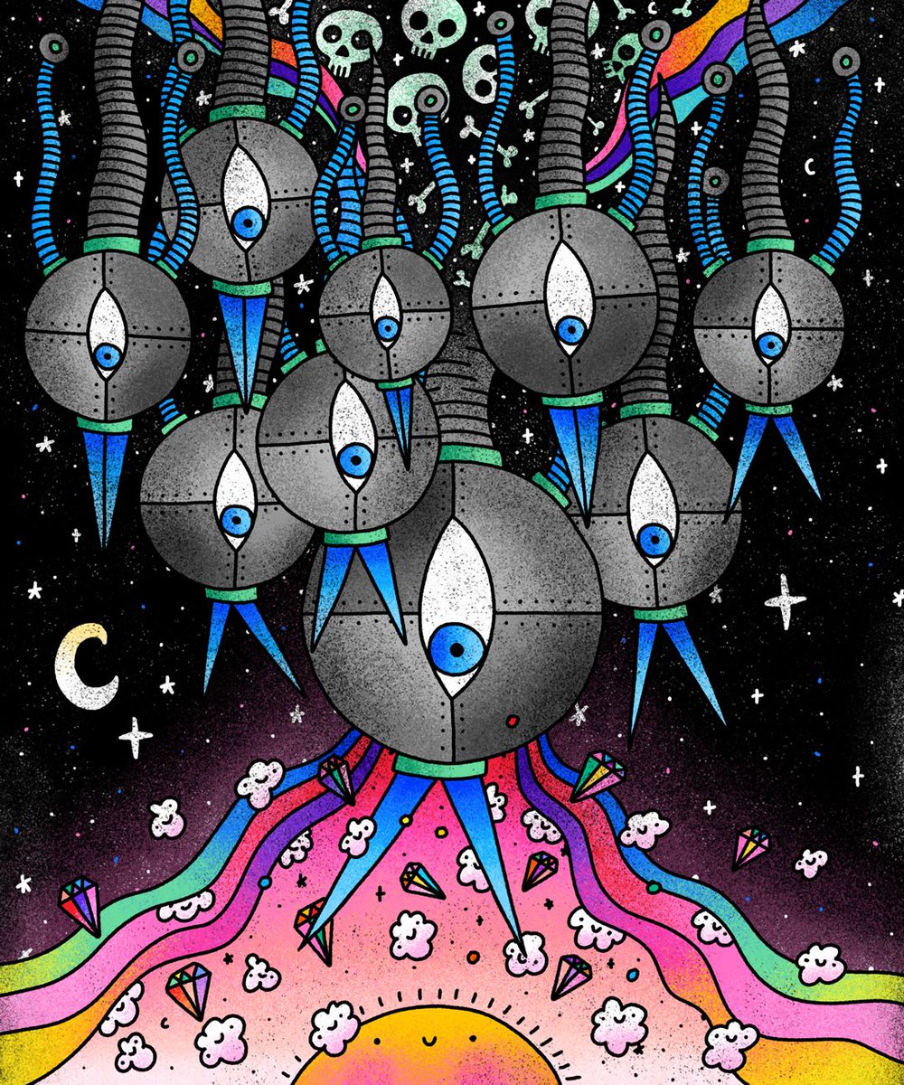 "Invasion" is the piece up next!

The nine have left [Bot-realm Minas Morgul] and will be listed on auction at 1:30am UTC / 8:30pm EST on <a href="/joepegsnft/">Joepegs</a>!

#Avax #AvaxNftRush #AvaxArt #AvaxArtist