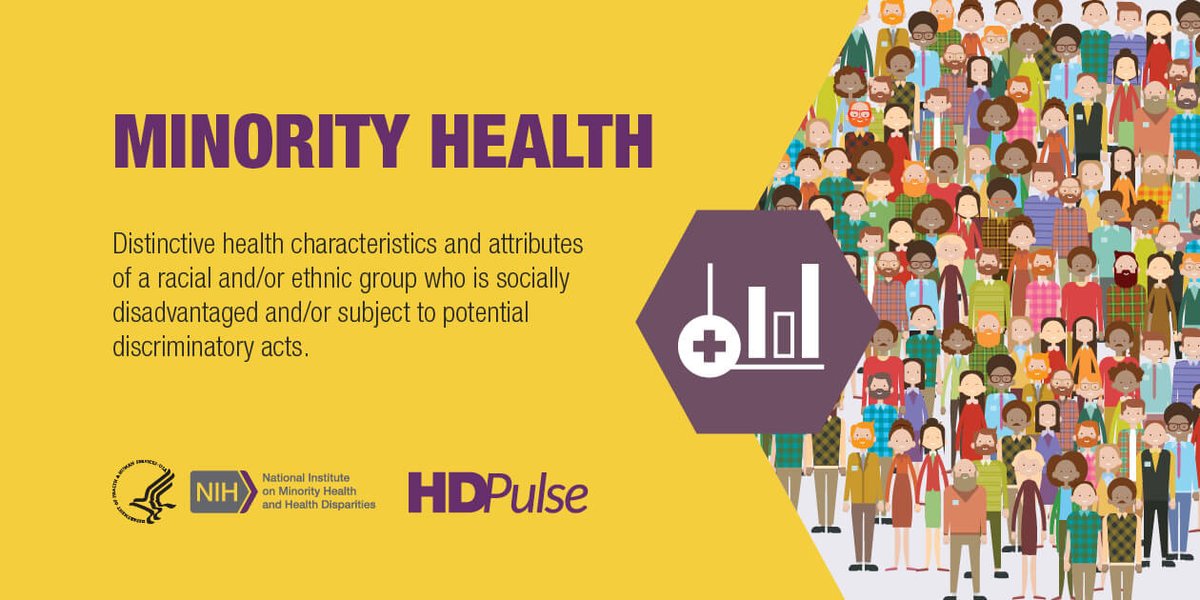MinorityHealth's tweet image. What does #MinorityHealth look like in your community? Data from #HDPulse, by @NIMHD, can show you more! bit.ly/3FuIAEZ