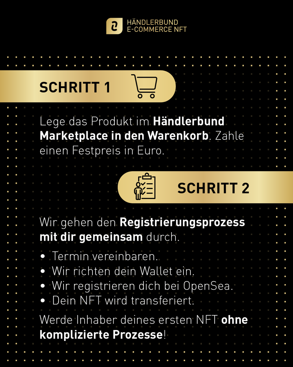 HBecommerceNFT's tweet photo. Super easy, super sicher, super professionell. Auch wenn #Krypto nichts für dich ist - unseren #NFT kannst du dir trotzdem sichern. Wie's geht, erfährst du nach dem Swipe. ✌️

▶️ https://t.co/gHuBtcZo1O https://t.co/TgDmBrvvkr