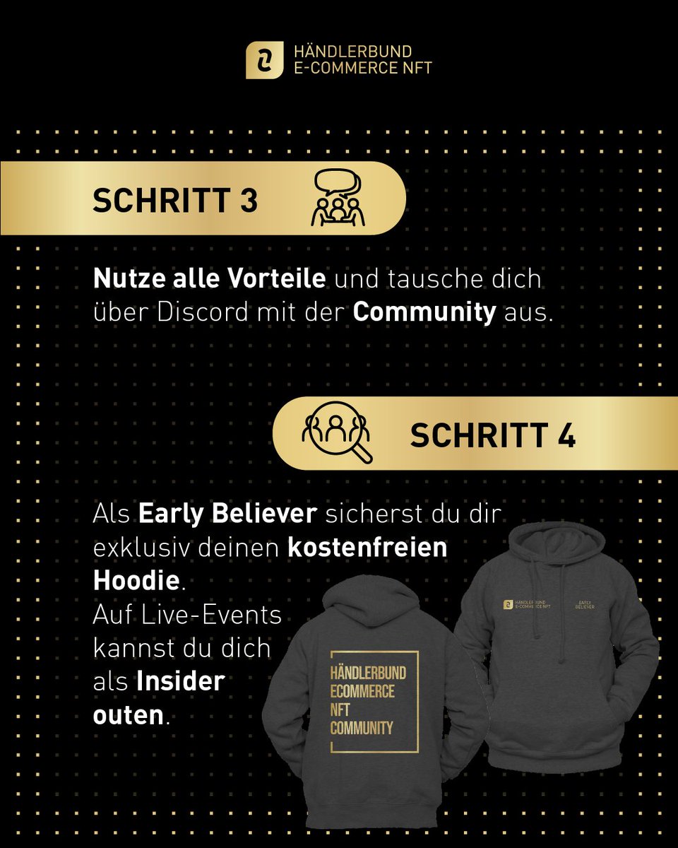 HBecommerceNFT's tweet photo. Super easy, super sicher, super professionell. Auch wenn #Krypto nichts für dich ist - unseren #NFT kannst du dir trotzdem sichern. Wie's geht, erfährst du nach dem Swipe. ✌️

▶️ https://t.co/gHuBtcZo1O https://t.co/TgDmBrvvkr