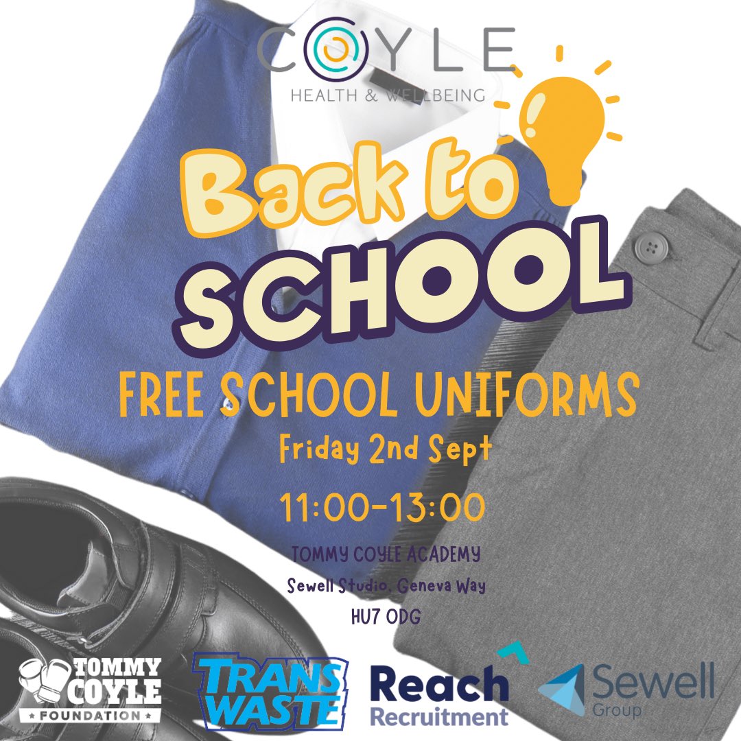 FREE SCHOOL UNIFORMS FOR HULL

This year with the cost of living right now in the UK it was even more important that we helped out in the community and that’s why we have doubled our budget to provide even more families in need with FREE school uniforms. 

See you Friday 👋