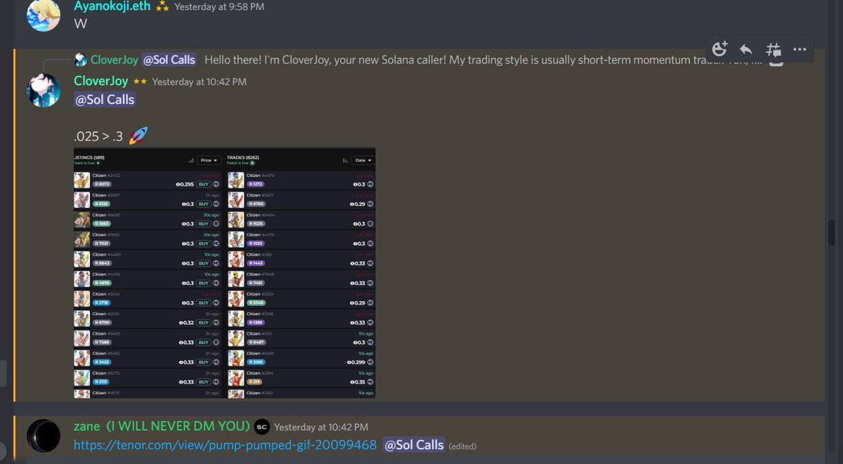 Summer break is over!  🤭

Time to grind again ^^

Welcome our new Solana Caller <a href="/cloverjoydoteth/">CloverJoy</a> 

Doing amazing calls on his first day!

#DONTSLEEP