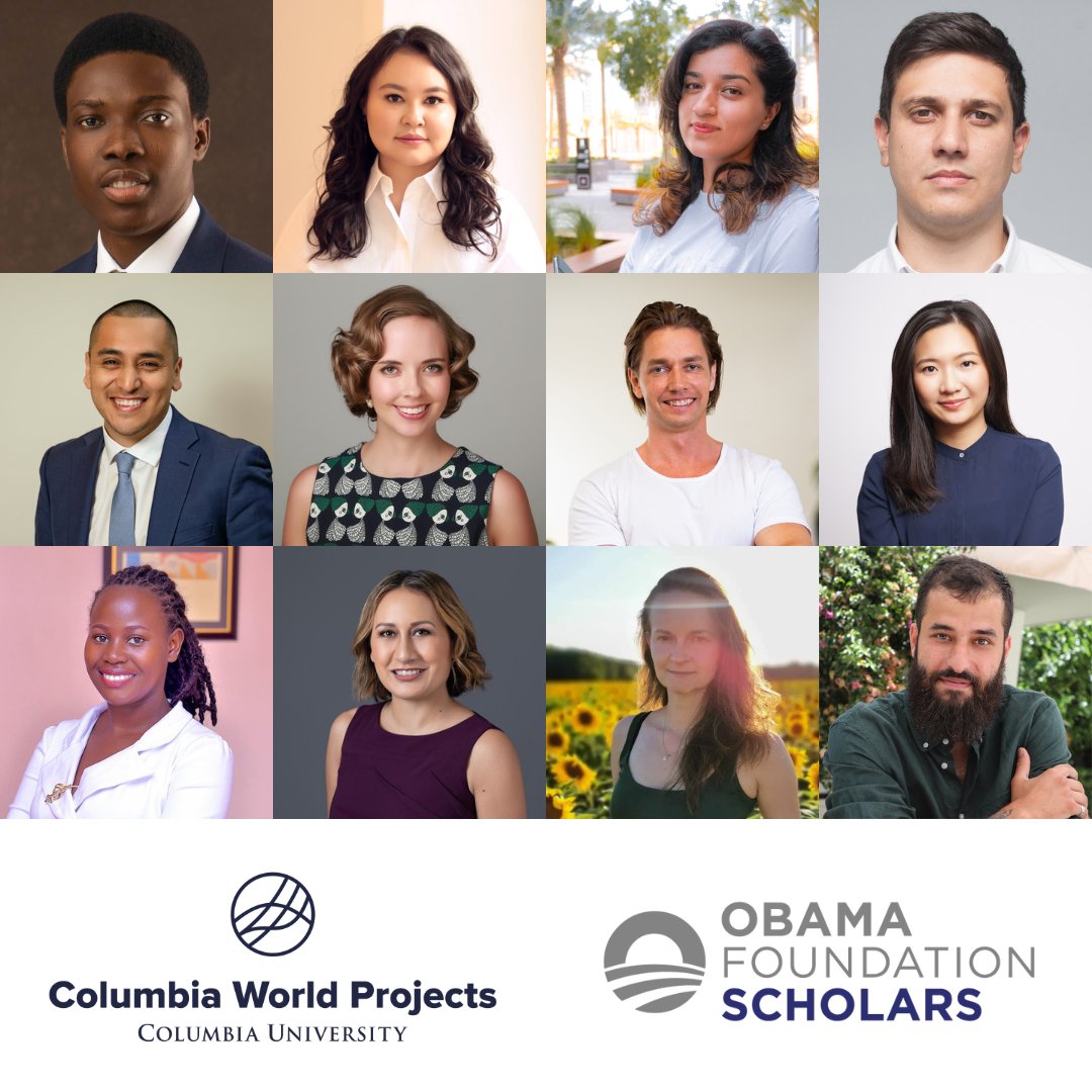 Columbia World Projects is proud to announce the fifth cohort of <a href="/ObamaFoundation/">The Obama Foundation</a> Scholars, 12 rising leaders from around the world who will join the Columbia University community for an academic year.

bit.ly/3Ax0eWz | #ObamaScholars #ColumbiaWorldProjects