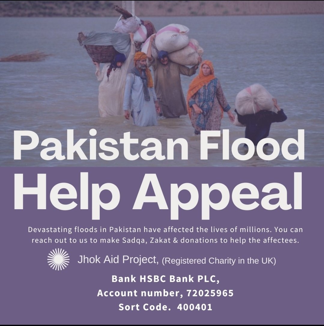 SajButt9070's tweet image. Torrential  rains have triggered flash floods in Pakistan, 1,000 s  people have been killed, around 6 million people including 3 million children in urgent need of humanitarian assistance. 
Be generous and deposit the funds in bank account below to save the Humanity! @TWSPeople
