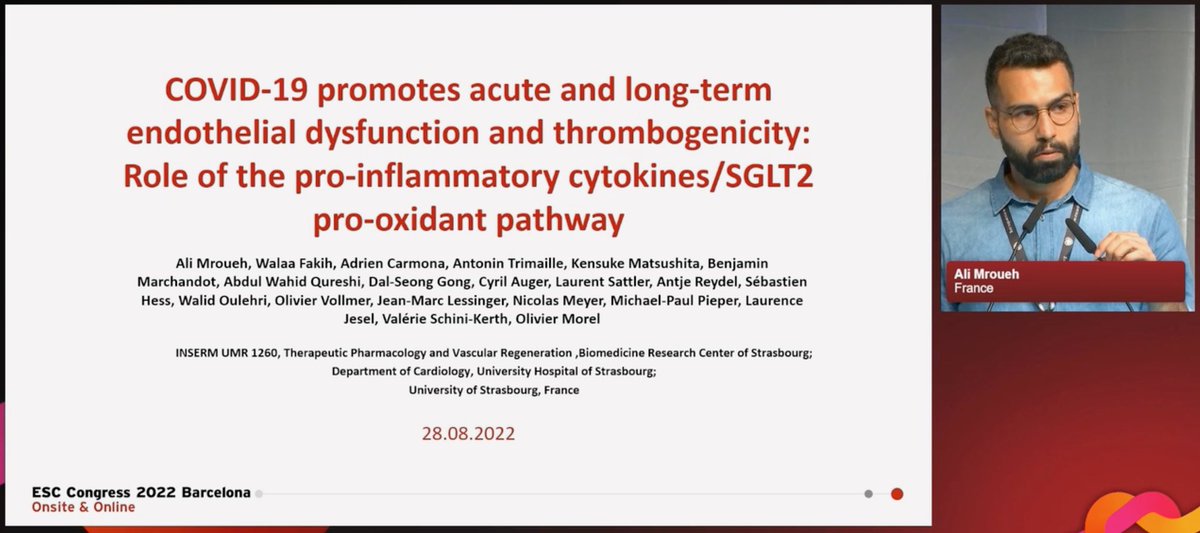 GERCA (@gercastrasbourg) on Twitter photo 🤩 Congrats to Ali Mroueh for his great presentation of our work on COVID-19 related endothelial dysfunction in #ESCCongress
<a href="/adrien_carmona/">Carmona Adrien</a> <a href="/A_Trimaille/">Antonin Trimaille</a> <a href="/Matsuken_22/">Ken Matsushita</a> <a href="/BMarchandot/">Benjamin Marchandot</a> 🤩 Congrats to Ali Mroueh for his great presentation of our work on COVID-19 related endothelial dysfunction in #ESCCongress
<a href="/adrien_carmona/">Carmona Adrien</a> <a href="/A_Trimaille/">Antonin Trimaille</a> <a href="/Matsuken_22/">Ken Matsushita</a> <a href="/BMarchandot/">Benjamin Marchandot</a>