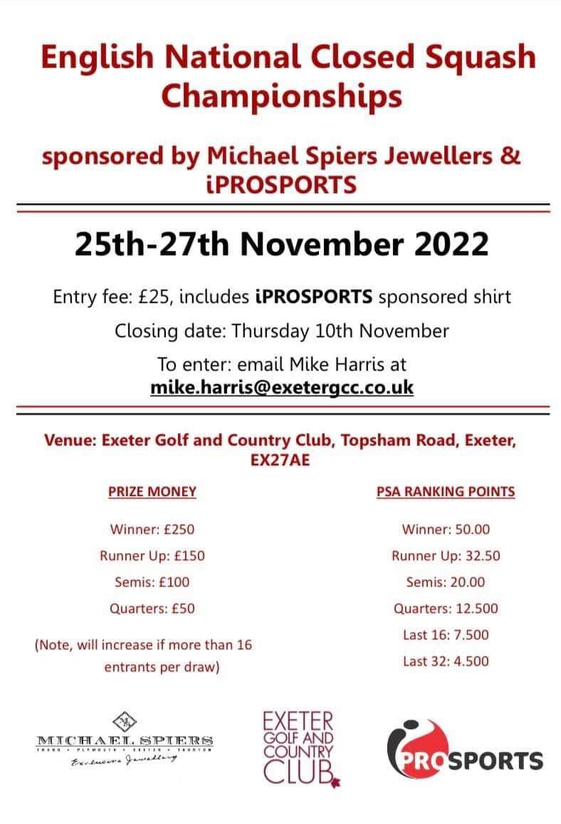 Mike Harris (@karakal89) on Twitter photo <a href="/englandsr/">England Squash</a> English National Squash Championships 2022 <a href="/exetergcc/">Exeter Golf & Country Club</a> sponsored by <a href="/MichaelSpiers/">Michael Spiers</a> <a href="/iPROSPORTS/">iPROSPORTS</a> & <a href="/stringdoctor79/">The String Doctor</a>
@PSAWorldTour ranking points up for grabs, Men's & Ladies draws.
Contact me to enter! @SquashMadDotCom <a href="/SquashInfo/">Squash Info</a> <a href="/karakaluk/">Karakal.com</a> <a href="/englandsr/">England Squash</a> English National Squash Championships 2022 <a href="/exetergcc/">Exeter Golf & Country Club</a> sponsored by <a href="/MichaelSpiers/">Michael Spiers</a> <a href="/iPROSPORTS/">iPROSPORTS</a> & <a href="/stringdoctor79/">The String Doctor</a>
@PSAWorldTour ranking points up for grabs, Men's & Ladies draws.
Contact me to enter! @SquashMadDotCom <a href="/SquashInfo/">Squash Info</a> <a href="/karakaluk/">Karakal.com</a>