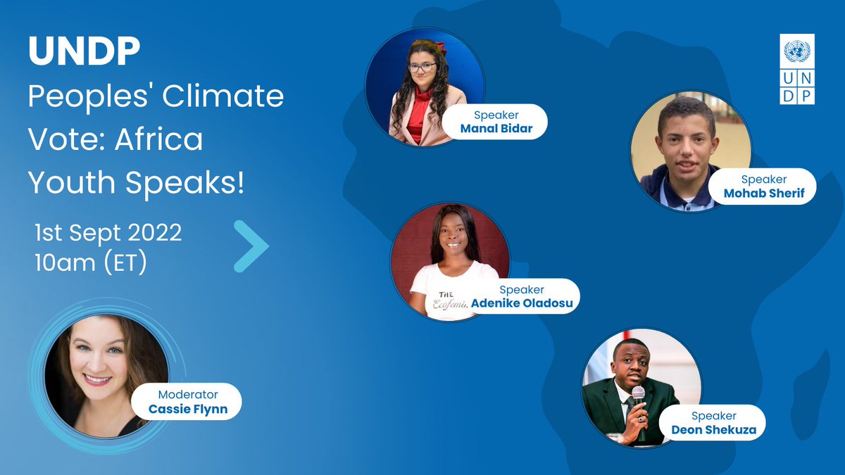 African youth voices must be heard in the fight against #ClimateChange 🌍📢
 
During #AfricaClimateWeek, join <a href="/UNDP/">UN Development</a>'s <a href="/cassie_flynn/">Cassie Flynn</a> for a Twitter Spaces chat with climate activists from across Africa.
 
🗓️ 1 September
⏰ 10:00 ET

Set reminder here: x.com/i/spaces/1YqJD…