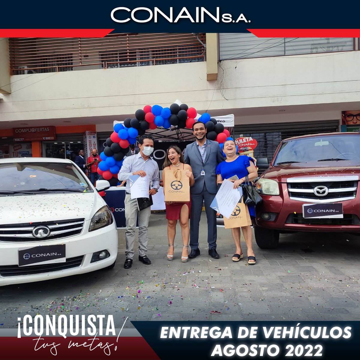 ConainSA's tweet photo. CONAIN está en la vida de cada una de las familias ecuatorianas. Entregamos de vehículos en la ciudad de #MANTA, donde compartimos su experiencia al momento de ingresar al Sistema de Compra Programada que CONAIN S.A.
#autos #vehÍculos #Manta #Manabí #Portoviejo #entregadeautos https://t.co/6KAf0Oj2aJ