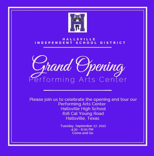 Hallsville ISD on Twitter "Please join us for the Grand Opening of our
