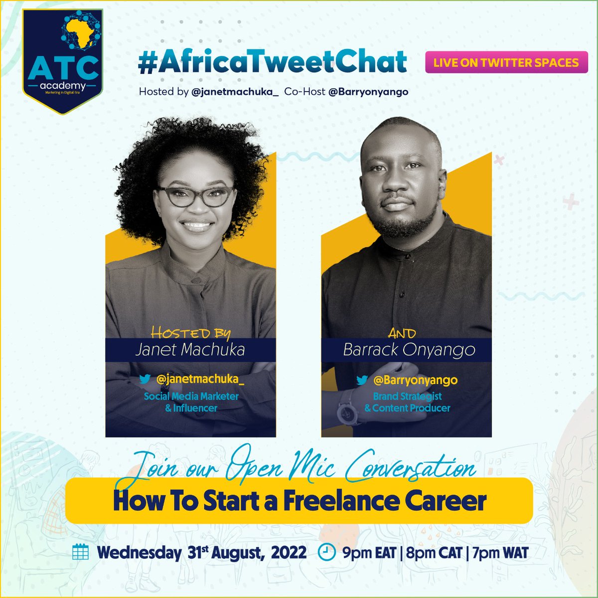 Freelancing offers an incredible opportunity to control the way that you work. Struggling with how to stay? Join us tomorrow for our open mic #AfricaTweetChat Twitter Spaces with the host <a href="/janetmachuka_/">Janet Machuka</a> and the co-host <a href="/barryonyango/">Barrack Onyango™</a> on "How To Start a Freelance Career"