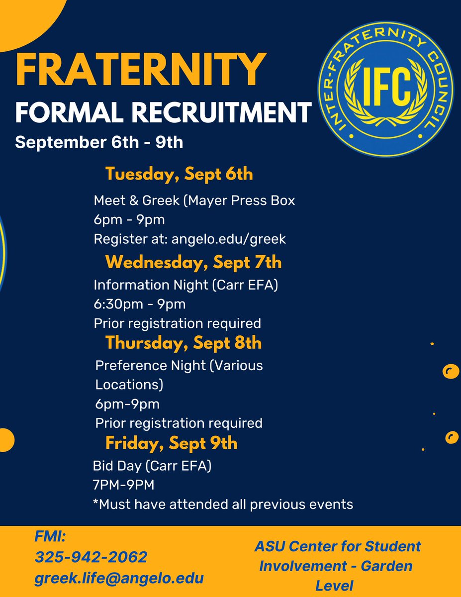 Fraternity Recruitment!! DM us if you have any questions!