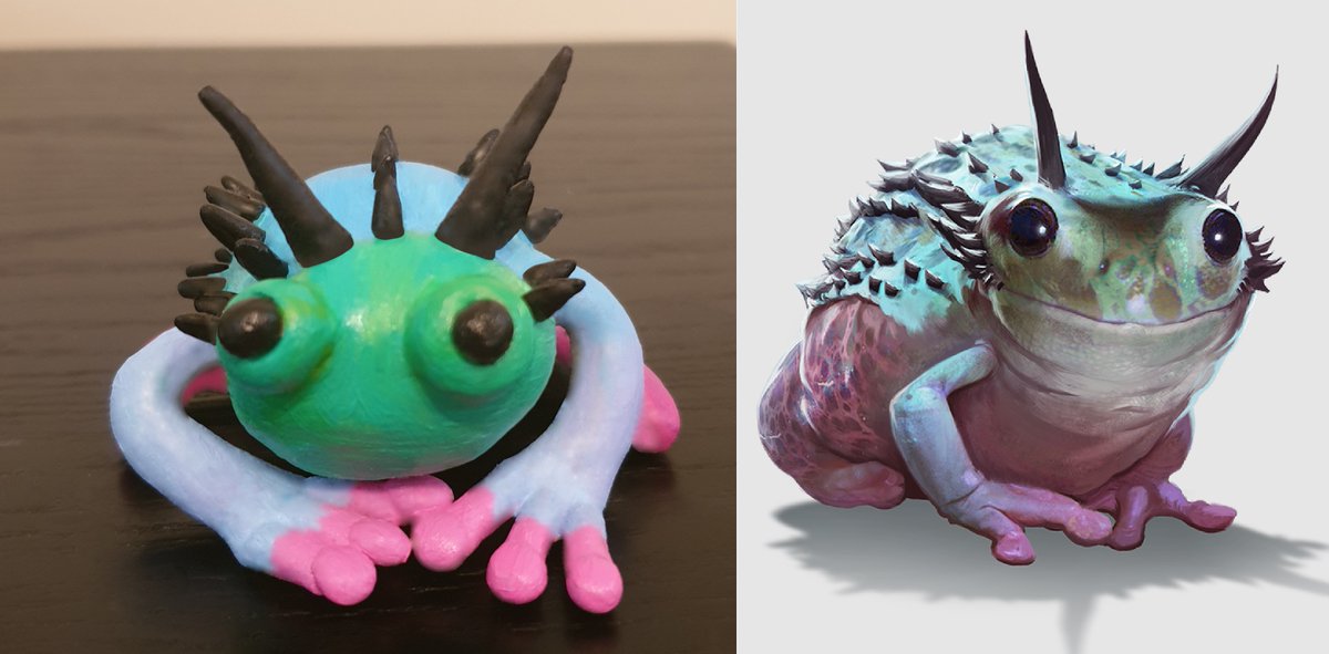 New <a href="/AshesofCreation/">Ashes of Creation</a> clay model. Introducing the Pricky Pollywog <3