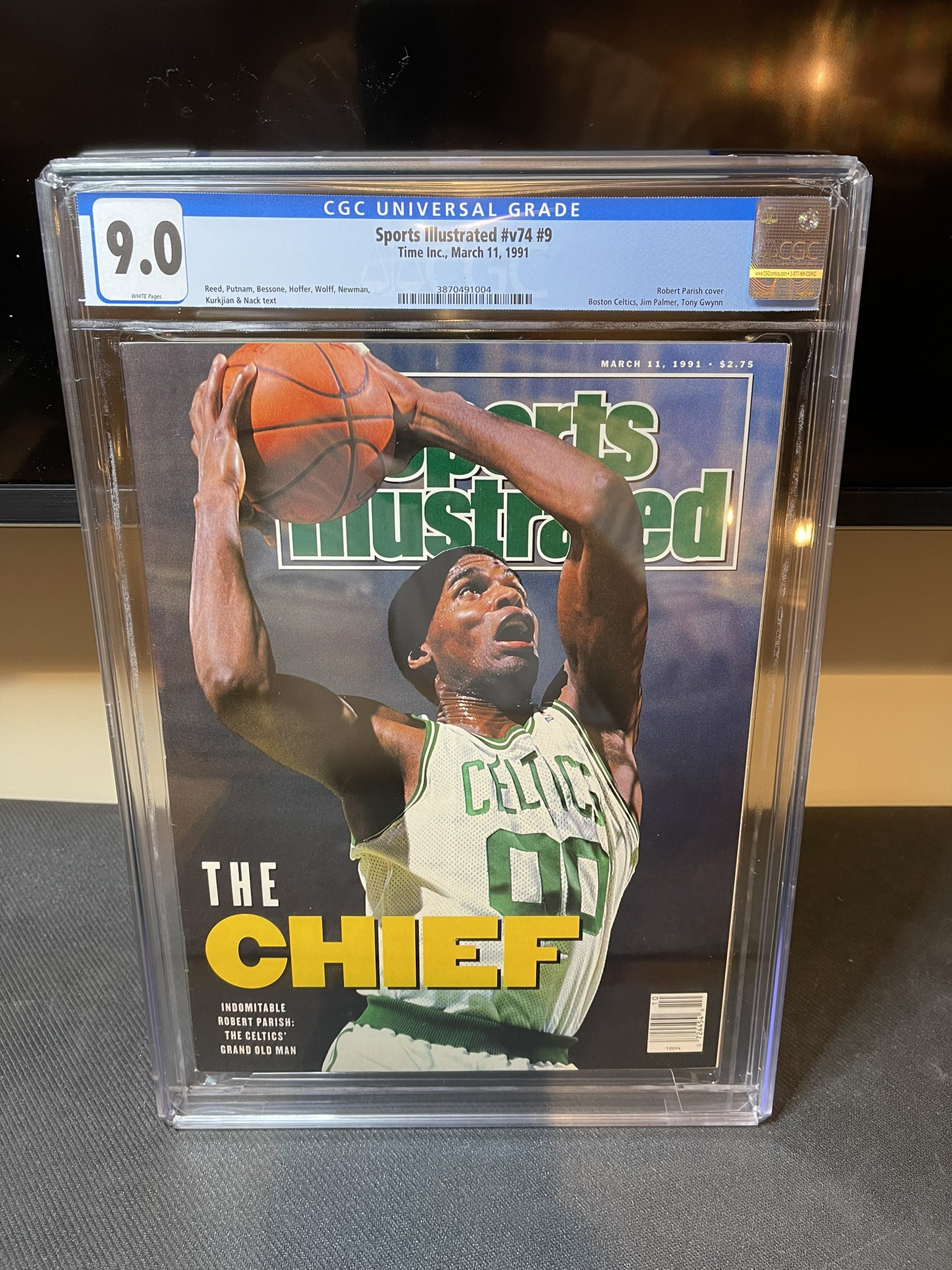CGC 9.0 Newsstand March 11 1991 -Happy Birthday to The Chief Robert Parish    