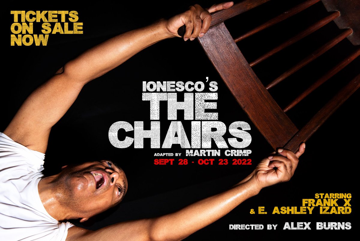 Single Tickets are On Sale Now for Ionesco’s “Absurdist Classic” THE CHAIRS. Philly legends Frank X &amp; E Ashley Izard take on the Old Man &amp; Old Woman. They’ll be moving a LOT of chairs… The cast also includes Alex Olson (QTG Debut) as The Orator.

Tix at link in Bio.