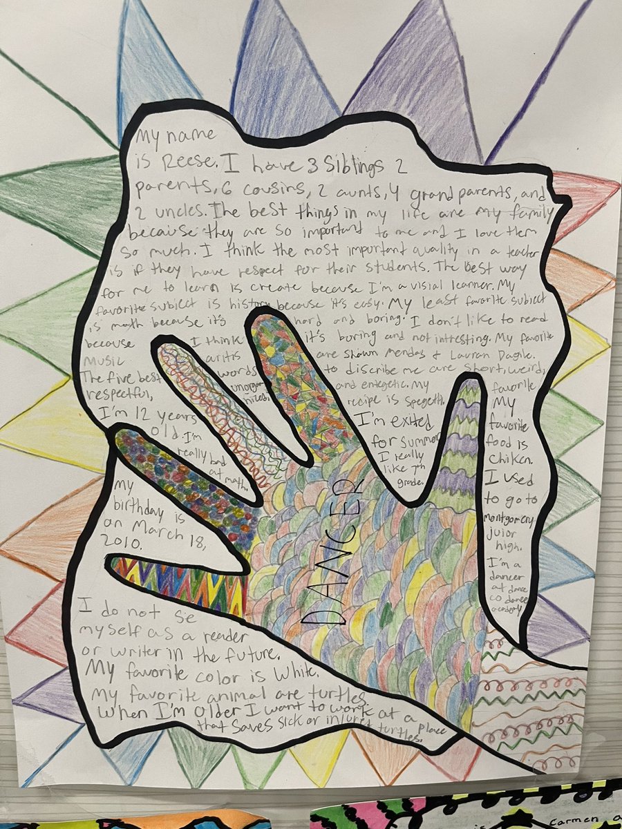Zentangles!  A beautiful way for students to tell about themselves! On display now in the ELA hallway! <a href="/oakhillslions/">The Lions Den</a> #lovemylions