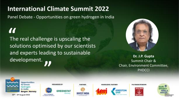 phdchamber's tweet photo. In the Panel Debate on Opportunities For Green Hydrogen In India” Mr. @h2eSid, Mr. @ErikSolheim, Mr. @KikkiKleiven, and Dr. JP Gupta highlighted and discussed on-ground problems faced while upscaling hydrogen production at the @icshydrogen 2022. https://t.co/AwPPhcgpNC