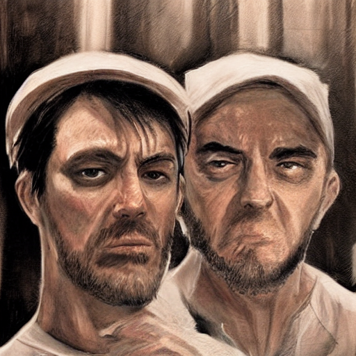 素顔のボンモーを召喚する禁忌を犯してしまった
the hidden portrait of two mysterious American novelists, Bradley Bond and Philip Ninja Morzez. they are the original authors of 'Ninja Slayer'. photorealistic
'steps': 30, 'vscale': 4.5
#StableDiffusion